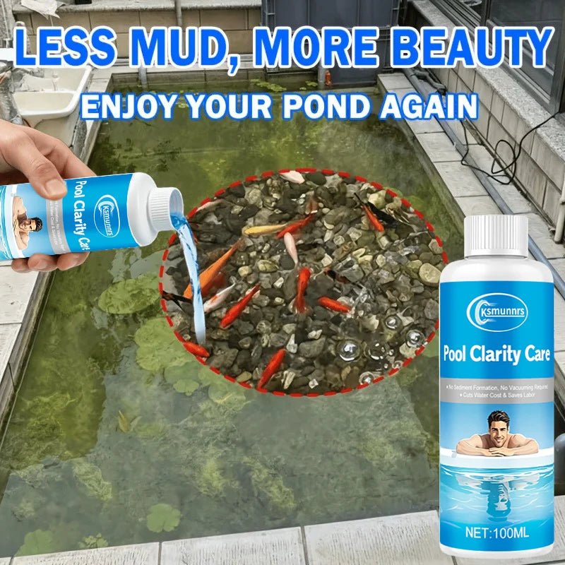 Universal Water Clarifier for Swimming Pools And Spas - Quick Murky Water Improvement Transparent Vision Restorer Easy Applicati