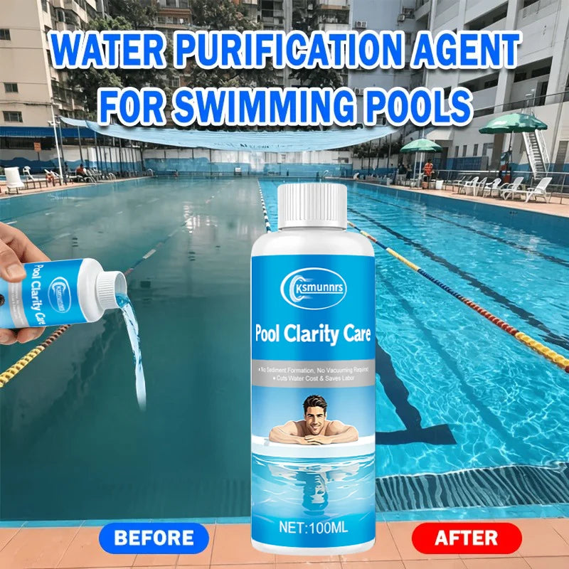 Universal Water Clarifier for Swimming Pools And Spas - Quick Murky Water Improvement Transparent Vision Restorer Easy Applicati