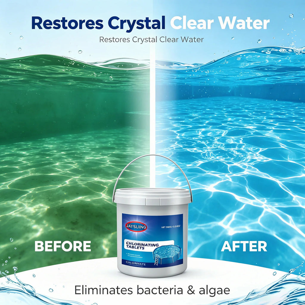 300G Swimming Pools & Spas 90% Available Chlorine Trichlor Pool Tablets Long-Lasting Slow Dissolving Sanitizer Clean&Clear Water