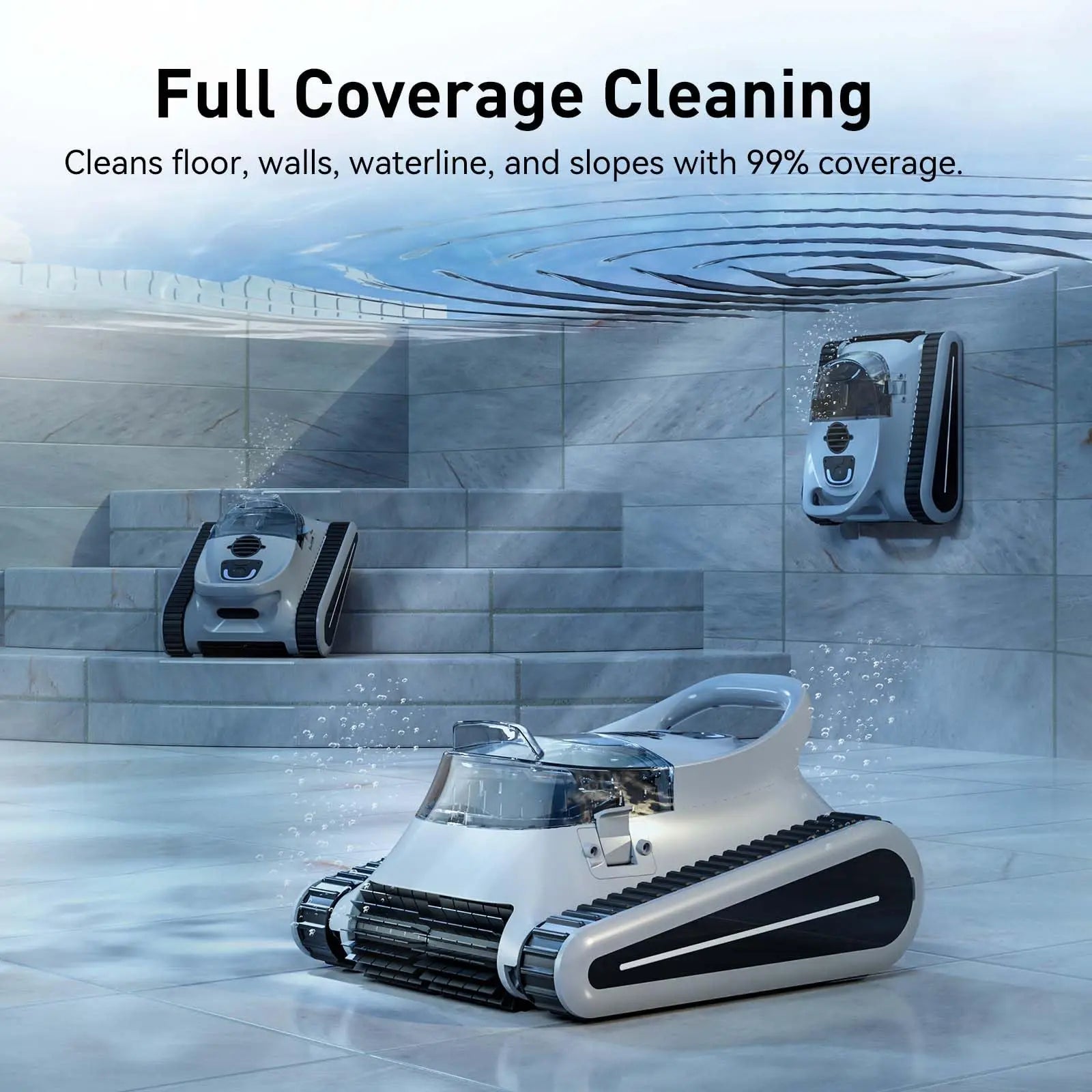 (New for 2025) Seauto Crab Pro Cordless Robotic Cleaner, for Inground Pools up to 2000 Sq.ft, with Floor and Waterline Cleaning Vacuum