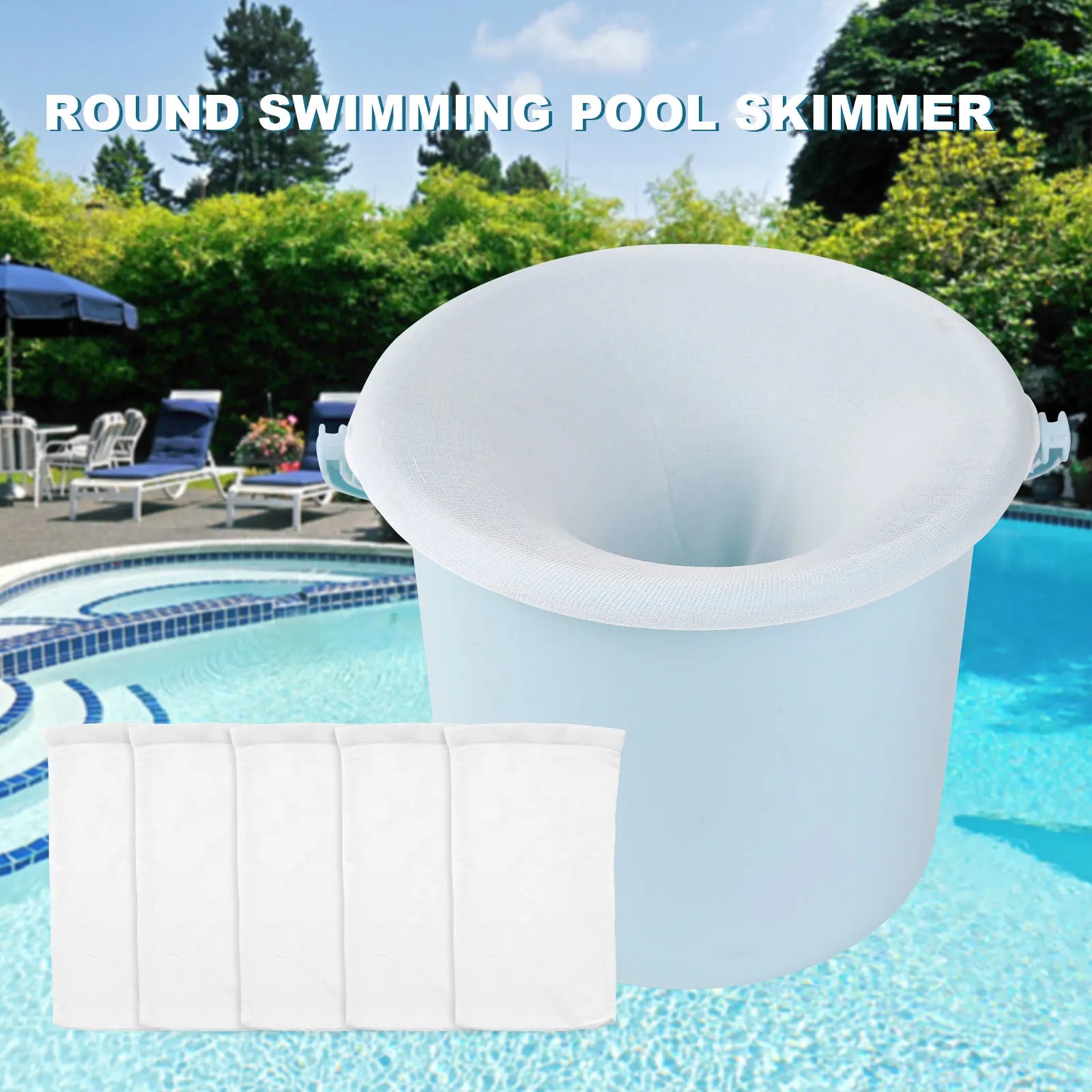 5-50PCS Pool Skimmer Socks Cleans Debris and Leaves Baskets Filters Fish Tank Mesh Bag Round Swimming Pool Mesh Filter Access