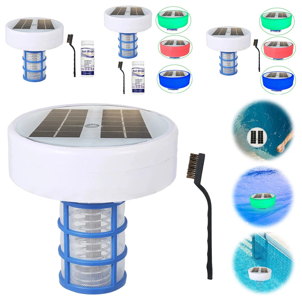 Solar Pool Lonizer Purifier Kills-Algae Swimming Pool Water Purifiers Chlorine-Free Sun Shock&Water Purifier For Outdoor Hot Tub