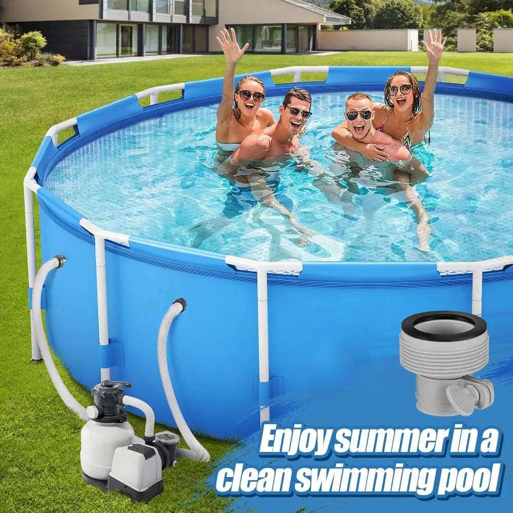 New 1.25 to 1.5 Pool Hose Adapter With Adjustment Hoop Rubber Metal Pool Hose Connector Type B Pool Filter Pumps Adapters