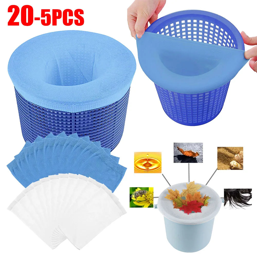 5-20PCS Swimming Pool Filter Pool Skimmer Socks Leaf Debris Filter Water Tank Swimming Pool Cleaner Tools Pool Accessories