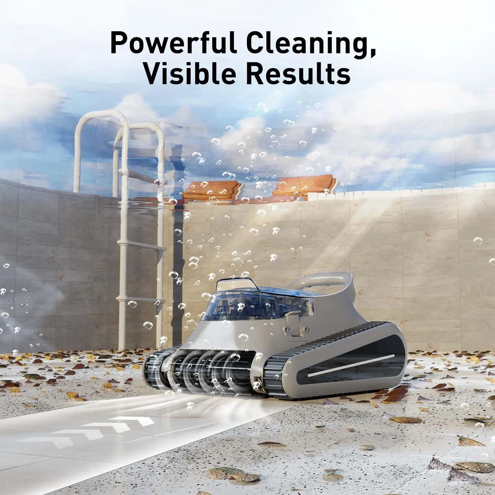 (New for 2025) Seauto Crab Pro Cordless Robotic Cleaner, for Inground Pools up to 2000 Sq.ft, with Floor and Waterline Cleaning Vacuum