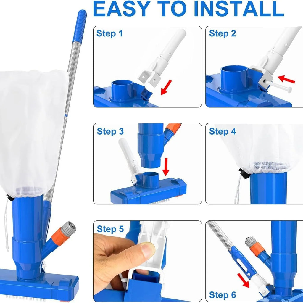 Pool Vacuum Cleaner Jet Underwater Vacuum with Brush for Pond Spa Pool Cleaning