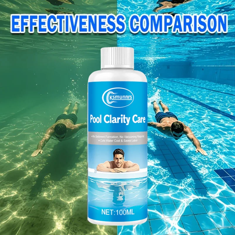Universal Water Clarifier for Swimming Pools And Spas - Quick Murky Water Improvement Transparent Vision Restorer Easy Applicati