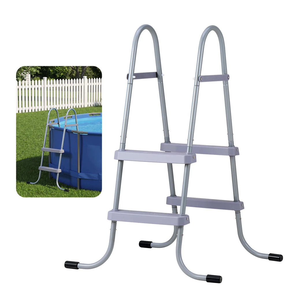 SucceBuy Above Ground Pool Ladder A-Frame Swimming Pool Stairs for 33/36/42/48/52 inch High Wall with Non-Slip Sturdy Wide Step