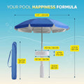 7ft Floating Umbrella for In-Pool Use, Pool Shade Umbrella with Base Cup Holder & Carry Bag, Portable Sun Shelter for Pool