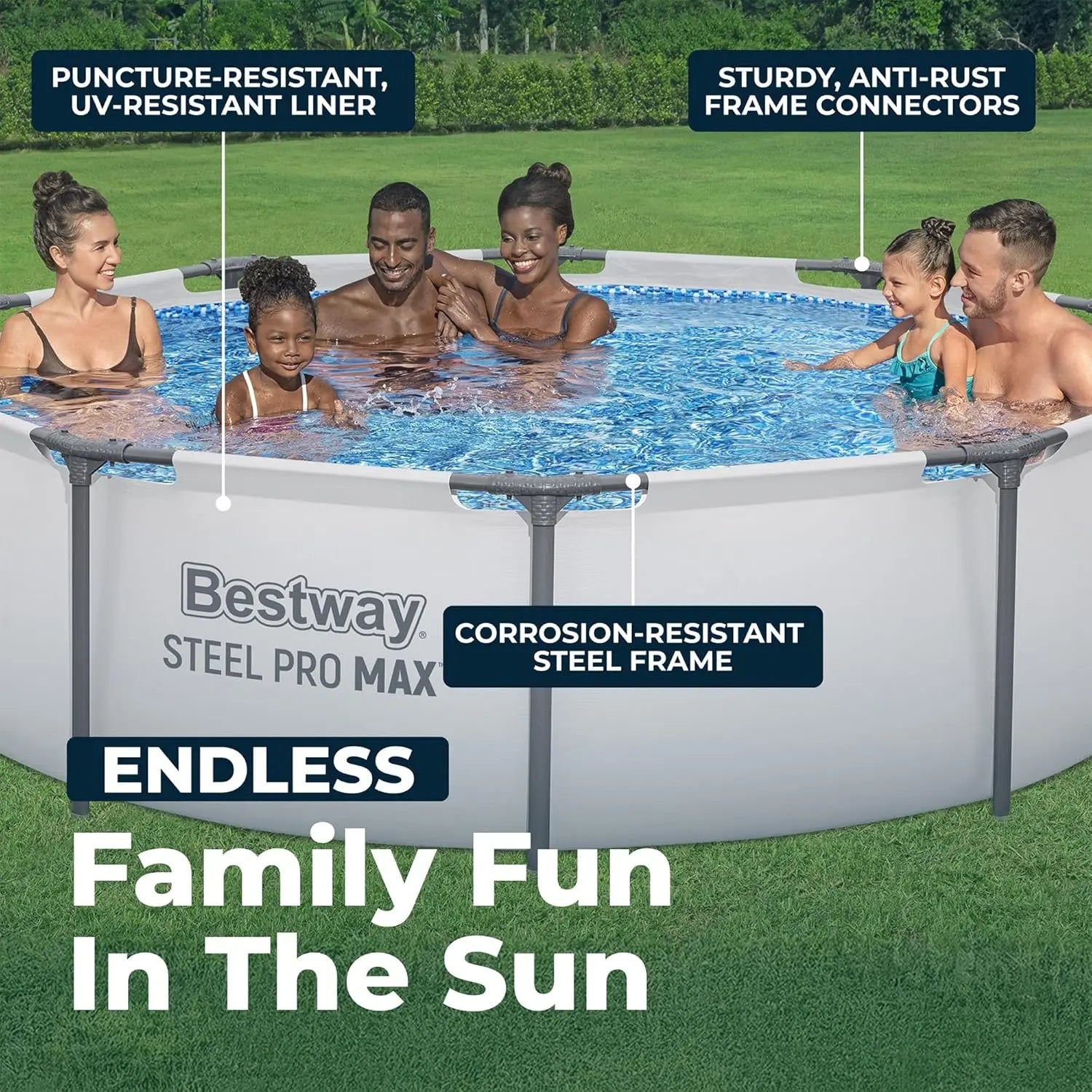 Steel Pro MAX 10' x 30" Above Ground Pool, Round Metal Frame Outdoor Swimming Pool Set with Filter Pump & Type I Cartridge