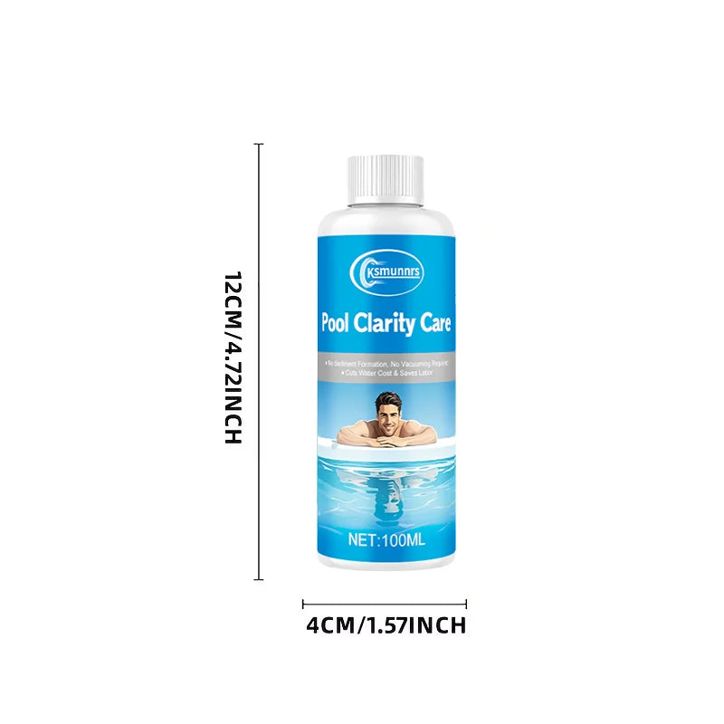 Universal Water Clarifier for Swimming Pools And Spas - Quick Murky Water Improvement Transparent Vision Restorer Easy Applicati